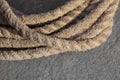 Old hemp rope coiled in a circle Royalty Free Stock Photo