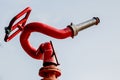 Old high-pressure water nozzle on a fire truck. Royalty Free Stock Photo