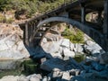 Old Highway 49 bridge over the Yuba River Royalty Free Stock Photo