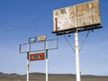 Old highway signs in the Nevada desert Royalty Free Stock Photo