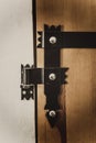 Old hinge on a door Royalty Free Stock Photo