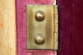 Old hinge on vintage white door in India Royalty Free Stock Photo