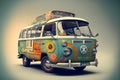 old hippie travel van, neural network generated art