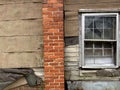 Old creepy scary abandoned building brick chimney Royalty Free Stock Photo
