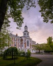 Old historic asylum building converted into a school in public park in Lund Sweden Royalty Free Stock Photo