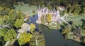 A beautiful castle and gardens - FÃÂ¼rst PÃÂ¼ckler Park in Bad Muskau - from a bird`s eye view