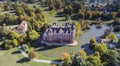 A beautiful castle and gardens - FÃÂ¼rst PÃÂ¼ckler Park in Bad Muskau - from a bird`s eye view