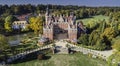 A beautiful castle and gardens - FÃÂ¼rst PÃÂ¼ckler Park in Bad Muskau - from a bird`s eye view