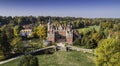 A beautiful castle and gardens - FÃÂ¼rst PÃÂ¼ckler Park in Bad Muskau - from a bird`s eye view