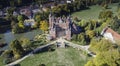 A beautiful castle and gardens - FÃÂ¼rst PÃÂ¼ckler Park in Bad Muskau - from a bird`s eye view