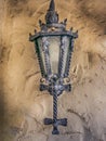 Old historic black wall lamp