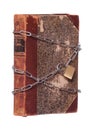 Old historic book protected with padlock and chain Royalty Free Stock Photo