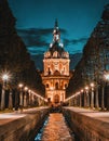 old historic building with garden Royalty Free Stock Photo