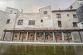 Old historic building with painted windows in Chinchon, Spain Royalty Free Stock Photo