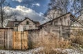 Old historic building in sunny winter day, Kuldiga old town, Latvia Royalty Free Stock Photo