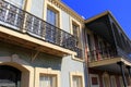 Old, historic buildings with beautiful railings,downtown New Orleans, 2016