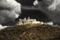 Old historic castle on the top of the hill. Plavecky castle at Slovakia