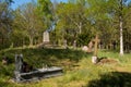 Old Historic cemetery with crosses