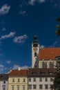 Old historic church and houses in Krems an der Donau in summer Austia Royalty Free Stock Photo