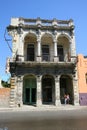 Old historic colonial building facade