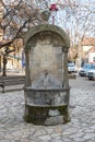 Old historic drinking fountain or faucet in the Varvarin village built in the 18 century.