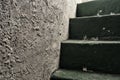 Old historic dungeon or basement stairs, abandoned stairs close-up background Royalty Free Stock Photo