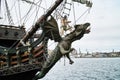 Old historic Galeon. Royalty Free Stock Photo