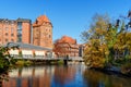 Old historic harbor of Ilmenau river in Luneburg. Germany