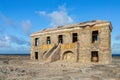 Old historic hotel building as ruin near sea Royalty Free Stock Photo