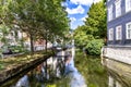 Old historic houses at idyllic river Gera in Erfurt