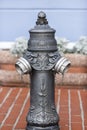 Old historic hydrant with decorations Royalty Free Stock Photo