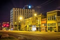 Old historic jackson mississippi city street skyline at night