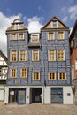 old historic market place in Idstein with beautiful half timbered medieval houses Royalty Free Stock Photo