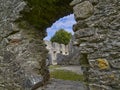 old historic ruin in the landscape of ireland