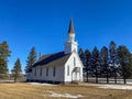 Old historic rural country church in a corn field Royalty Free Stock Photo