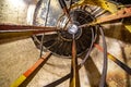 Old historic spiral steel staircase structure