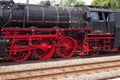 Old historic steam black locomotive