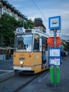 An old historic tram in Budapest, Hungary