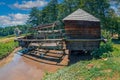 Old historic water mill specific for Maramures Country, Romania Royalty Free Stock Photo