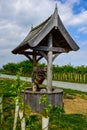 Old historic well standing at the road Royalty Free Stock Photo