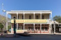 old historic western house with balcony and historic decoration in Kerrville, Texas, USA