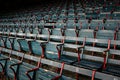 Old historic wood stadium seats at Fenway Park Royalty Free Stock Photo