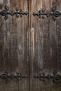 Old historic wooden decorated doors, background