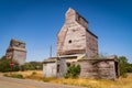 Old historic wooden granary for storing threshed grain