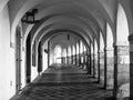 Old historical arcade in Loretanska Street near Prague Castle, Prague, Czech Republic Royalty Free Stock Photo