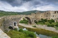 Old stone bridge in Lagrasse in Languedoc, France