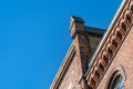 Old brick warehouse detail in Speicherstadt. Royalty Free Stock Photo