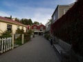 Old historical buildings in 19th century architecture town of Arrowtown near Queenstown Otago, South Island New Zealand