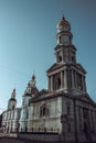 The old historical center of Kharkiv morning photo. Church architecture