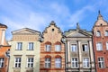 Old historical colorful building architecture facade of Old Town in Gdansk. Traveling Europe in summer. Vacation concept Royalty Free Stock Photo